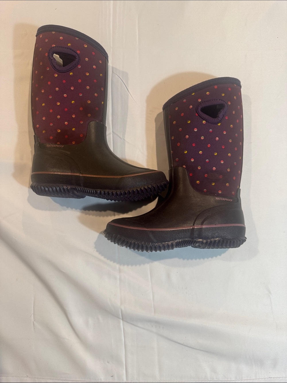 Target Kids Purple Polka Dot Rain & Snow Boots
